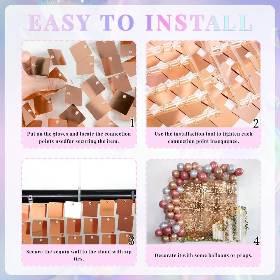 Rose gold shimmer wall panel