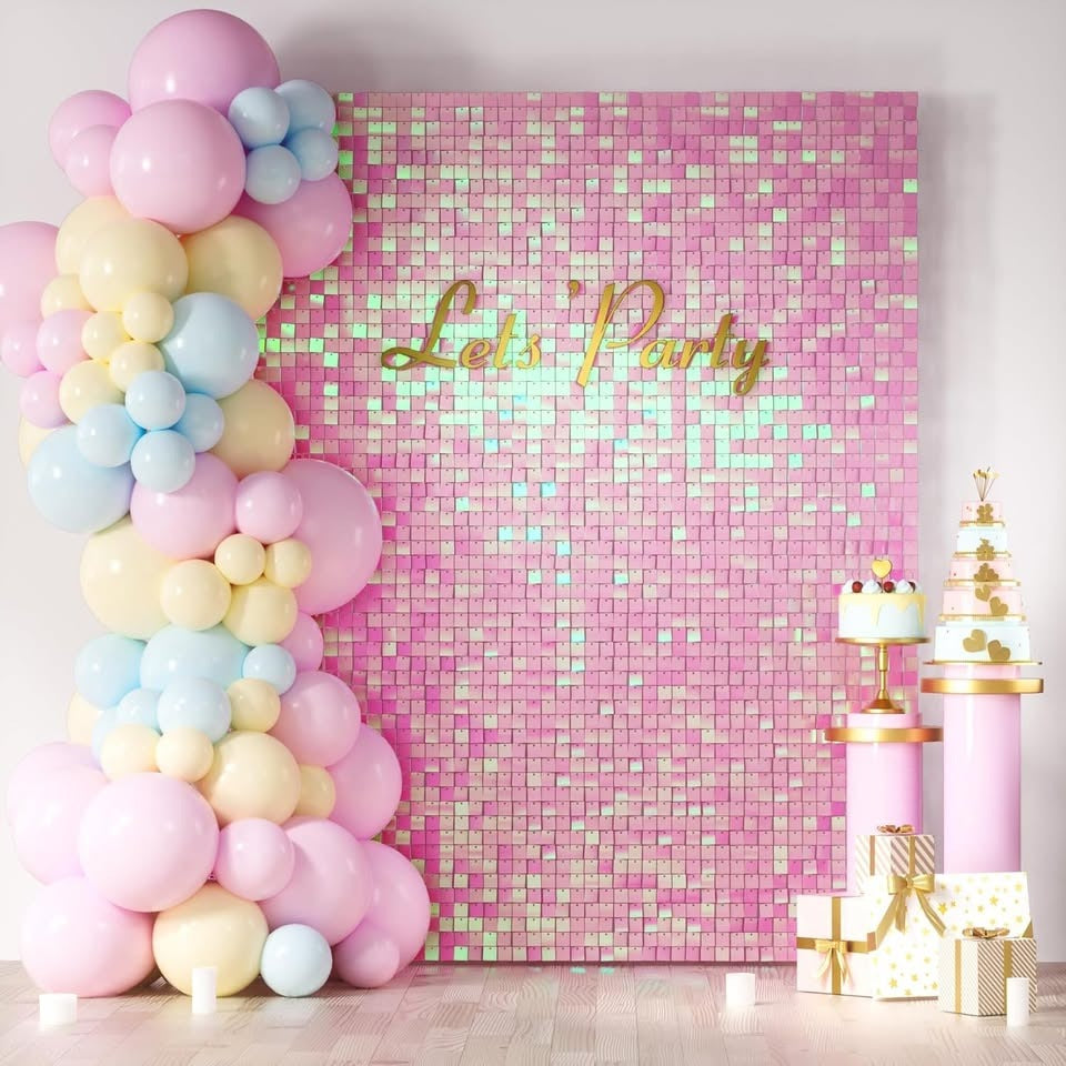 Iridescent pink shimmer wall panel