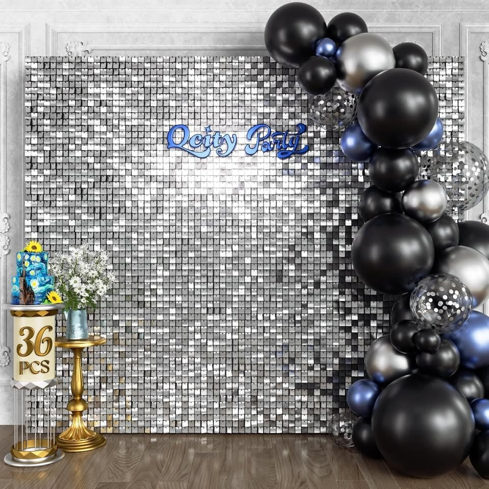 Silver shimmer wall panel