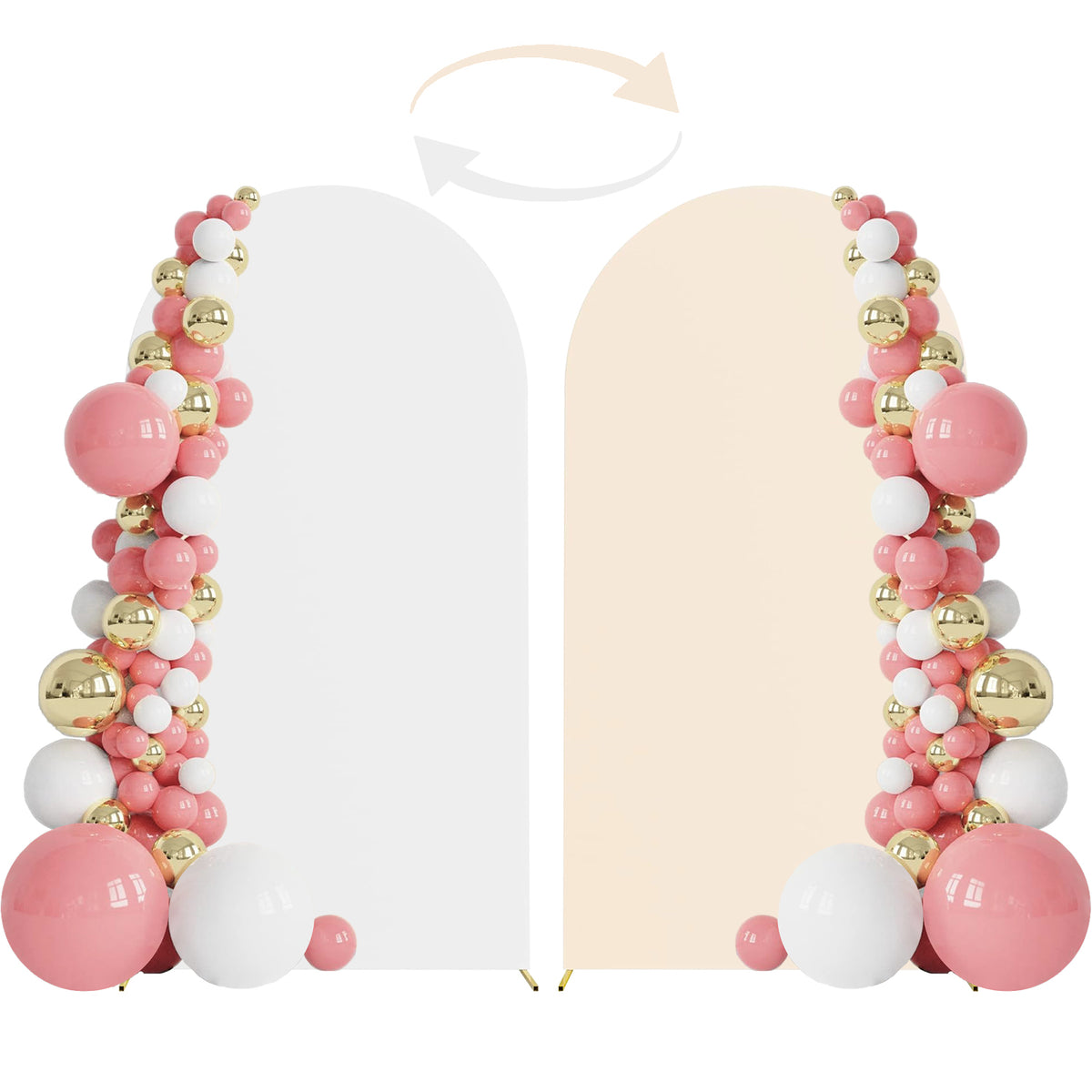 6.6FT Double-Sided Arch Backdrop Cover – 7 Colors – Wedding & Party Decor