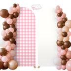 6.6FT Pink Checkered Arch Backdrop Cover – Gingham – Wedding & Party Decor