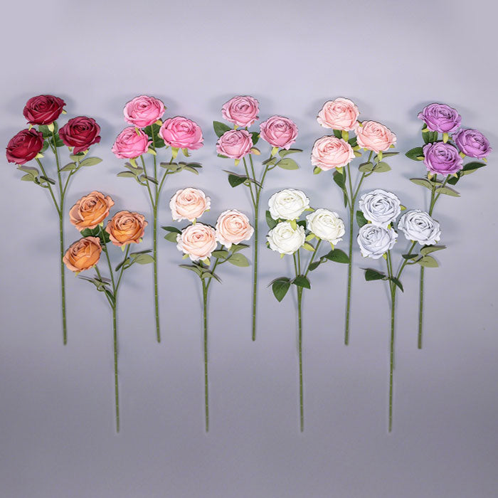 Multicolor Artificial Rose Stems – Real Touch Silk Flowers for Wedding Decoration