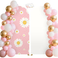6.6FT Daisy Floral Arch Backdrop Cover – Pink & White – Wedding & Party Decor