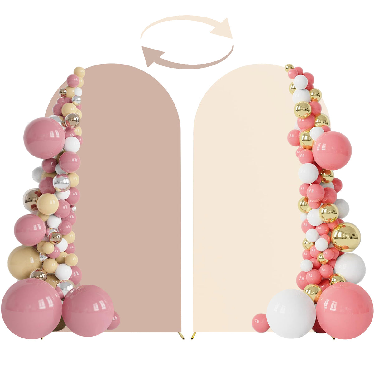 6.6FT Double-Sided Arch Backdrop Cover – 7 Colors – Wedding & Party Decor