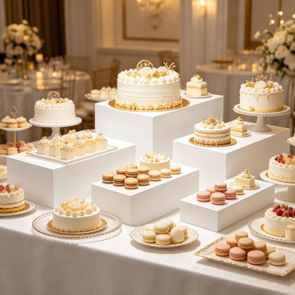 5PCS White Acrylic Buffet Display Risers