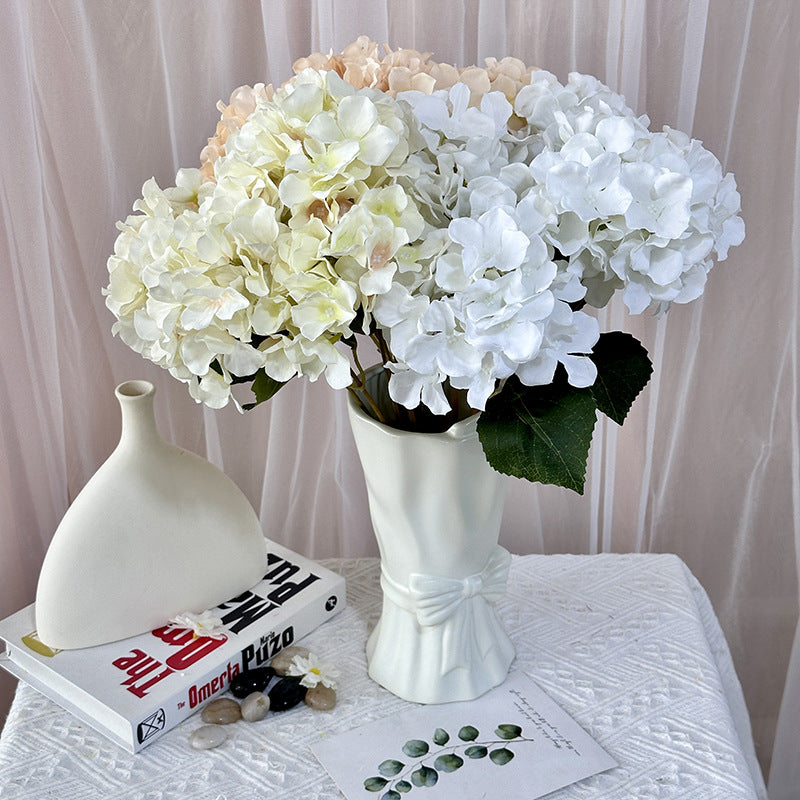 Artificial Hydrangea Flower Bouquet – 5 Heads Silk Wedding Flowers 45cm for Event & Home Decor