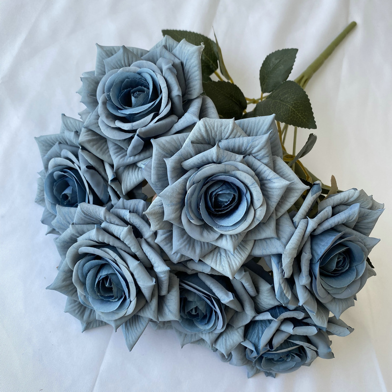 7-Head Faux Rose Bundle – Silk Artificial Flowers for Wedding Centerpieces & DIY Arrangements
