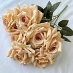 7-Head Faux Rose Bundle – Silk Artificial Flowers for Wedding Centerpieces & DIY Arrangements