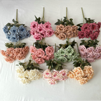 7-Head Faux Rose Bundle – Silk Artificial Flowers for Wedding Centerpieces & DIY Arrangements