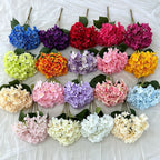 Artificial Hydrangea Flower Bouquet – 5 Heads Silk Wedding Flowers 45cm for Event & Home Decor