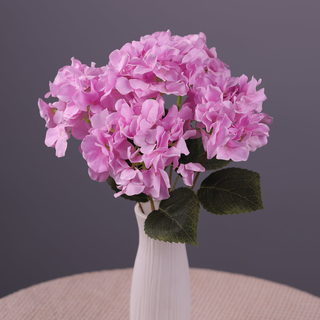 Artificial Hydrangea Flower Bouquet – 5 Heads Silk Wedding Flowers 45cm for Event & Home Decor