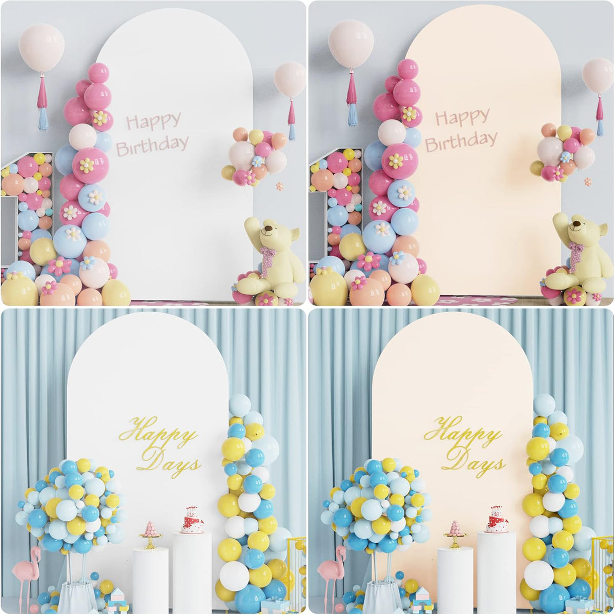 6.6FT Double-Sided Arch Backdrop Cover – 7 Colors – Wedding & Party Decor