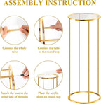 3-Piece Gold Metal Cylinder Pedestal Stand Set — Wedding Cake & Floral Display Columns for Parties & Events