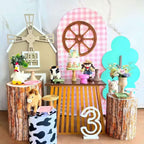 6.6FT Pink Checkered Arch Backdrop Cover – Gingham – Wedding & Party Decor