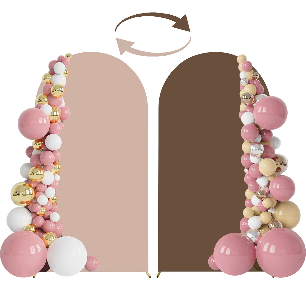 6.6FT Double-Sided Arch Backdrop Cover – 7 Colors – Wedding & Party Decor
