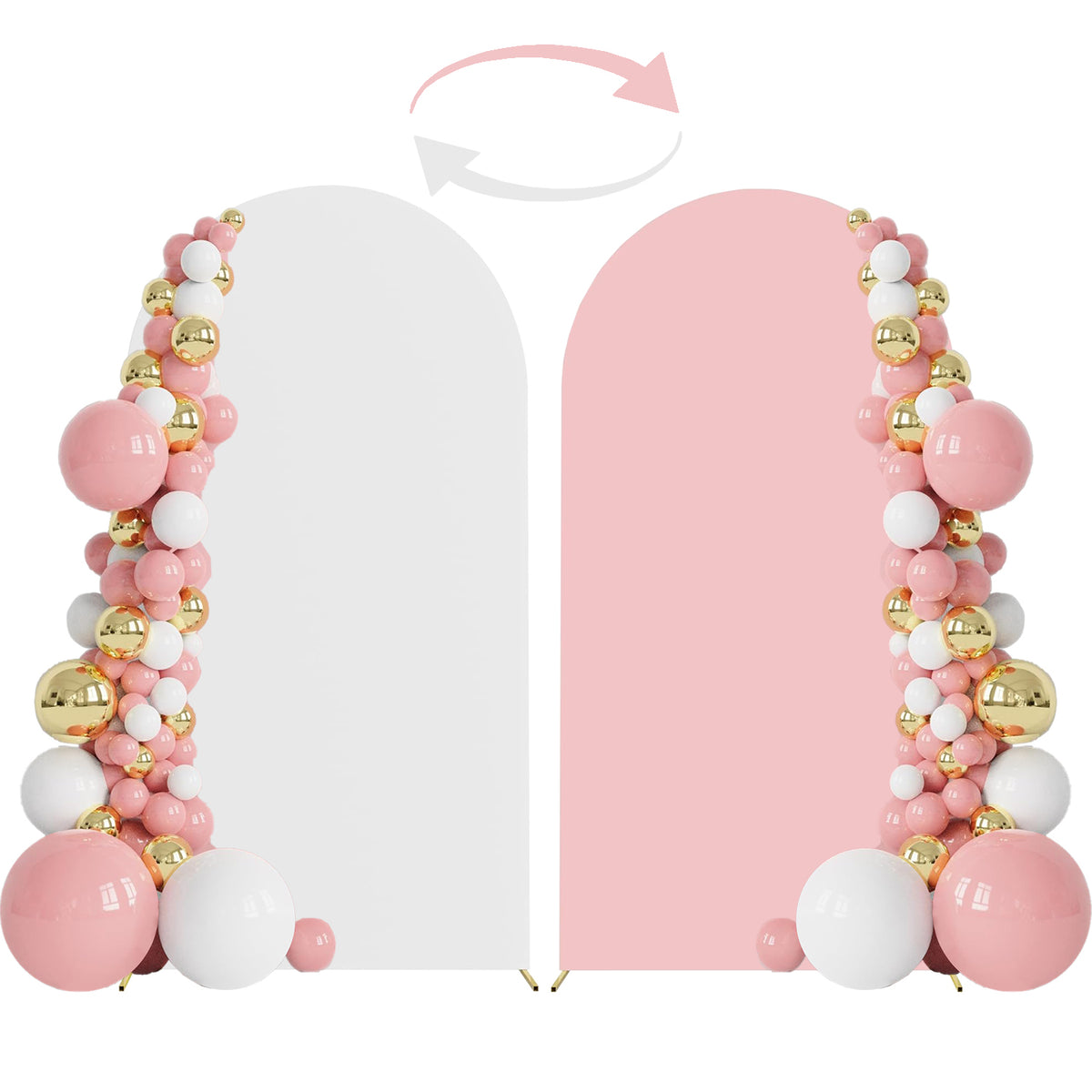 6.6FT Double-Sided Arch Backdrop Cover – 7 Colors – Wedding & Party Decor