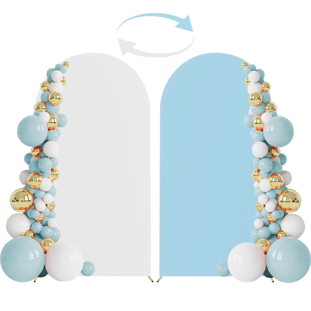 6.6FT Double-Sided Arch Backdrop Cover – 7 Colors – Wedding & Party Decor