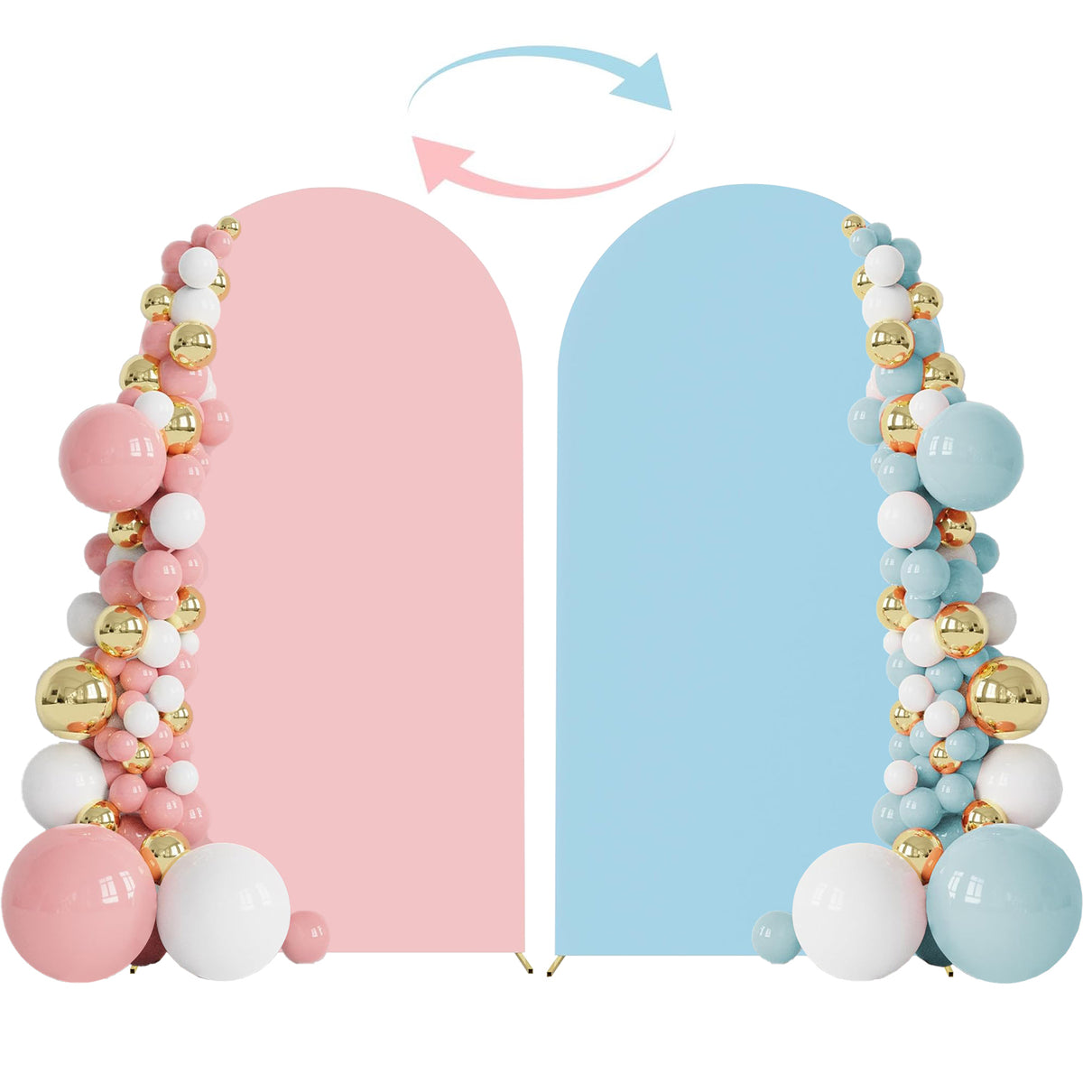 6.6FT Double-Sided Arch Backdrop Cover – 7 Colors – Wedding & Party Decor