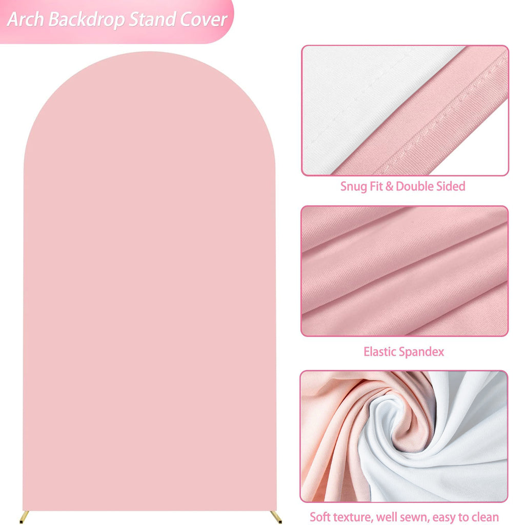 6.6FT Double-Sided Arch Backdrop Cover – 7 Colors – Wedding & Party Decor