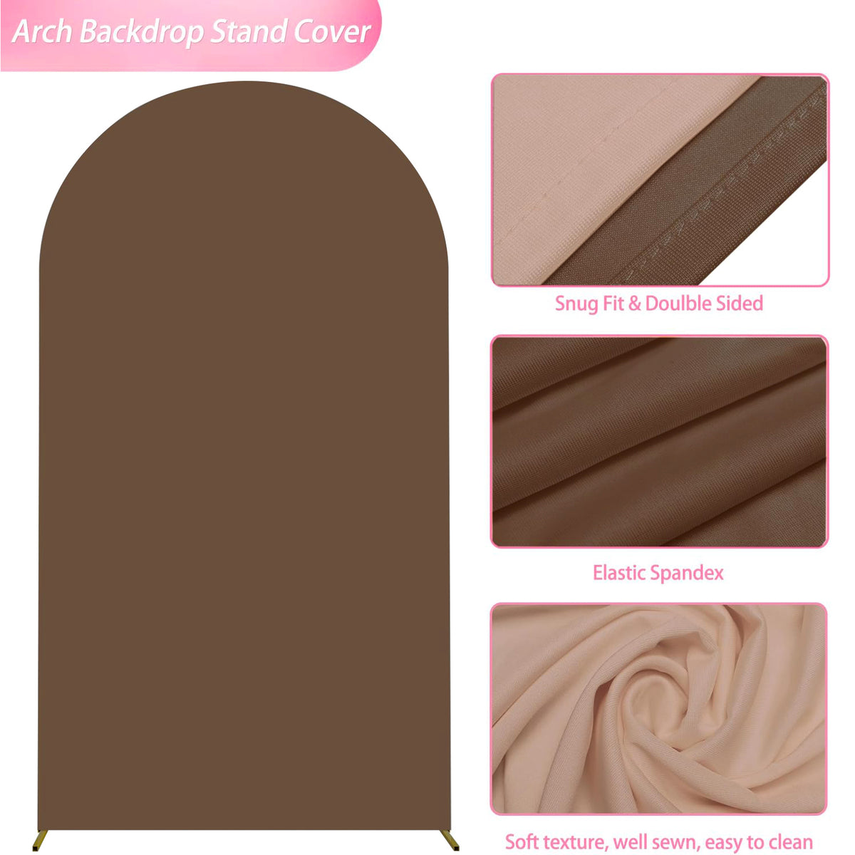 6.6FT Double-Sided Arch Backdrop Cover – 7 Colors – Wedding & Party Decor