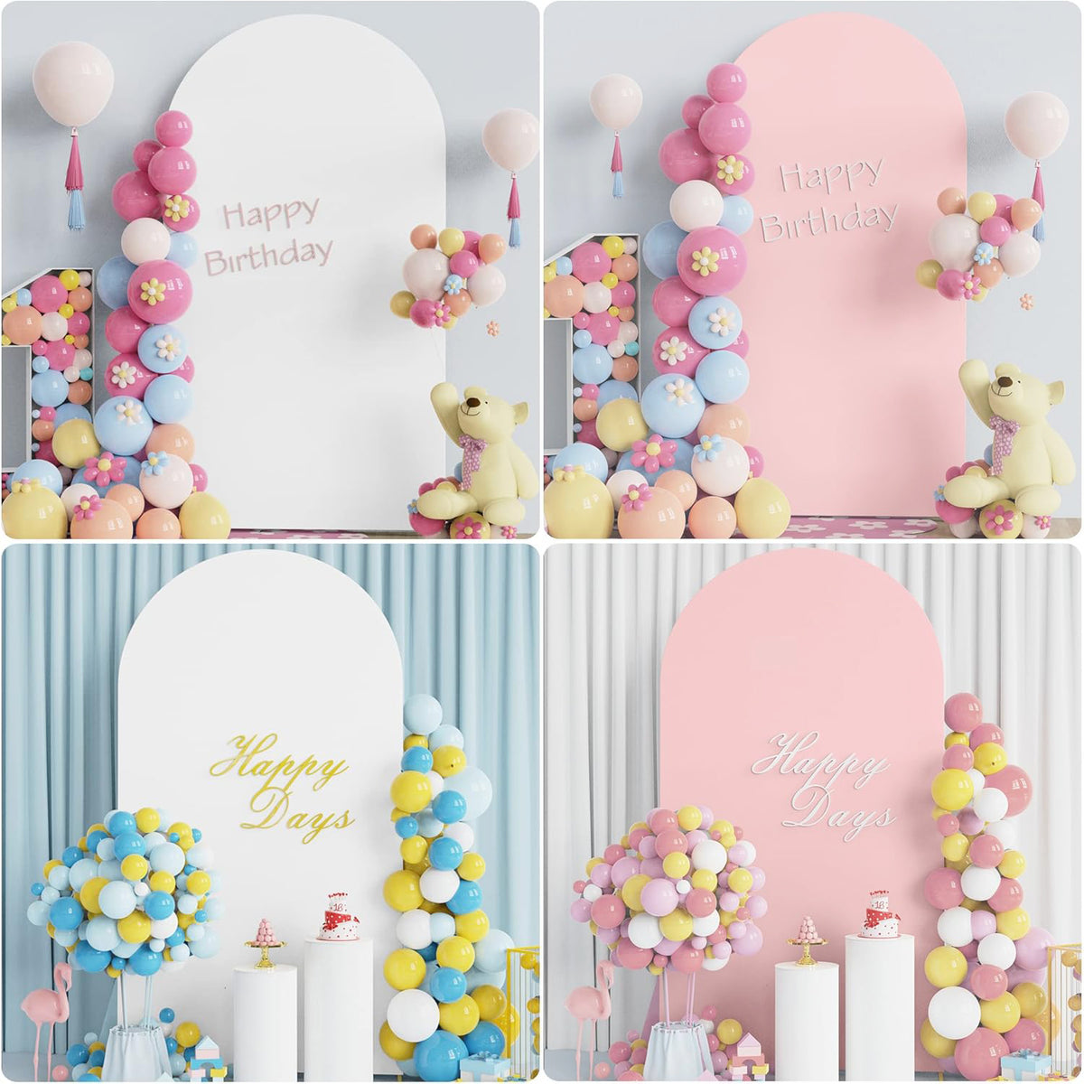 6.6FT Double-Sided Arch Backdrop Cover – 7 Colors – Wedding & Party Decor