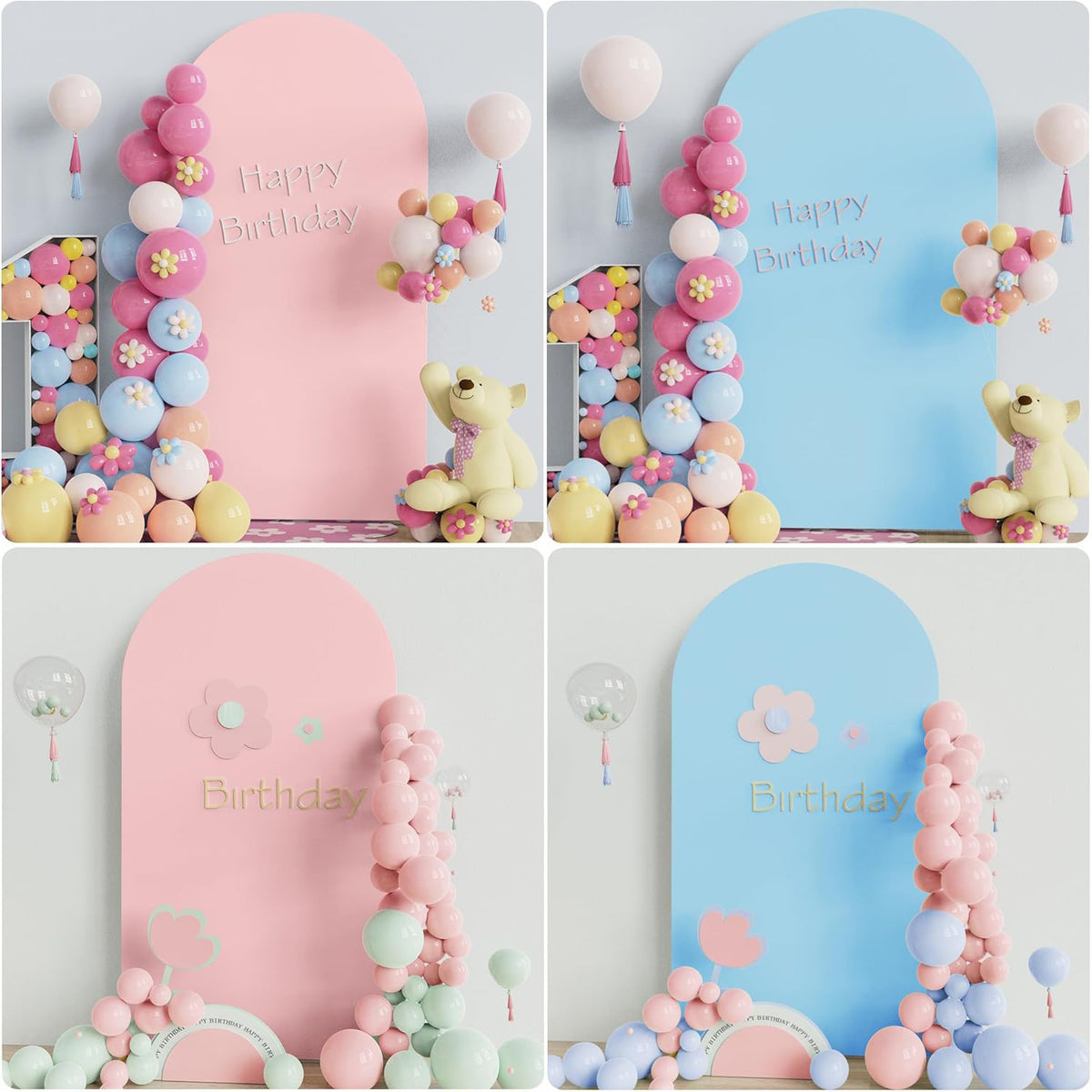 6.6FT Double-Sided Arch Backdrop Cover – 7 Colors – Wedding & Party Decor