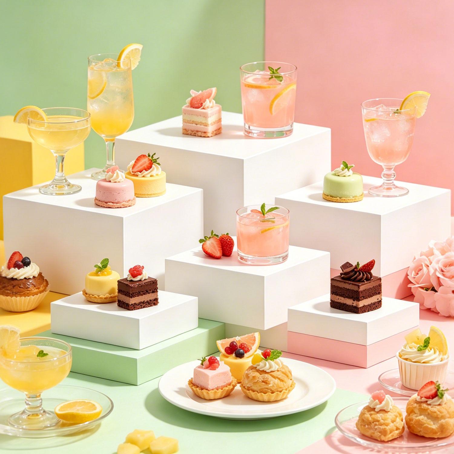 6PCS White Acrylic Buffet Display Risers,