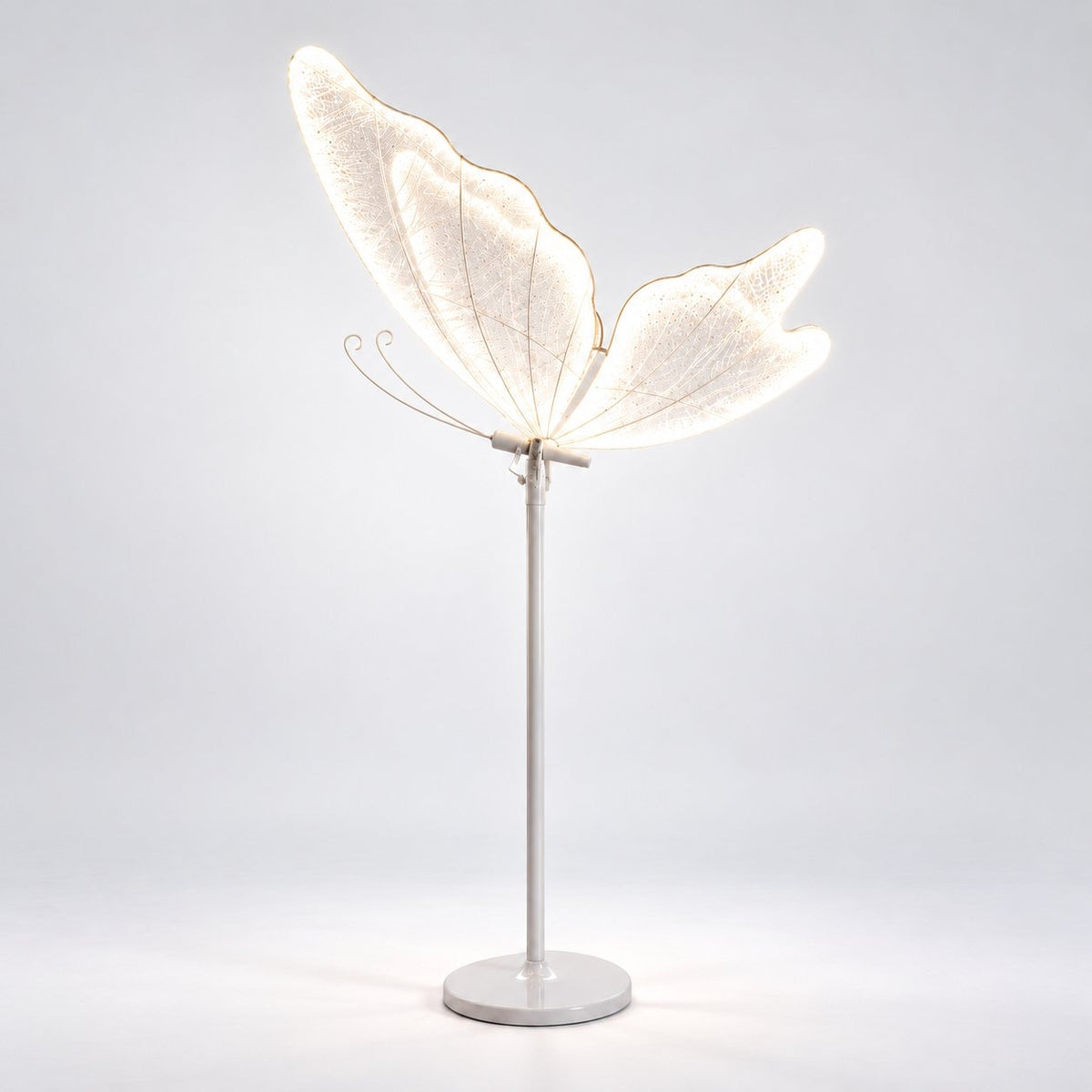 LED Butterfly Floor Lamp – 60/80/100CM, White & Warm Light, Lighted Butterfly Stand for Wedding, Party & Event Decor