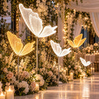 LED Butterfly Floor Lamp – 60/80/100CM, White & Warm Light, Lighted Butterfly Stand for Wedding, Party & Event Decor