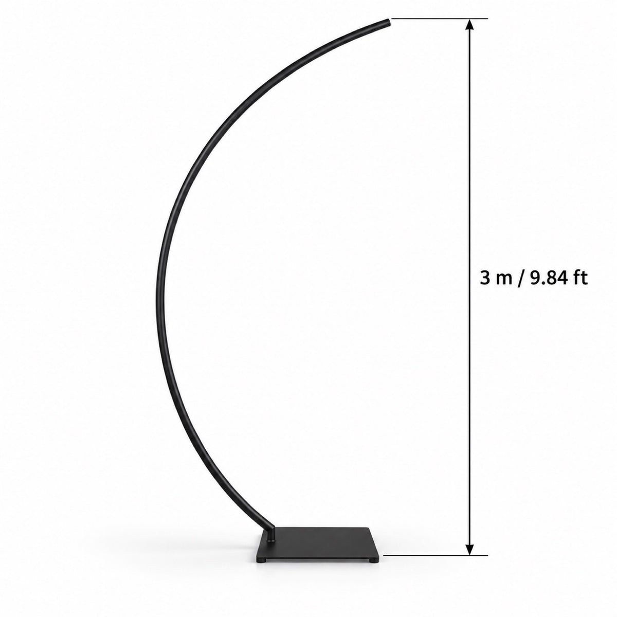 9.84ft Wedding Backdrop Stand, Black Metal Curved Arch Backdrop Stand with Base for Wedding, Party, Event Decoration
