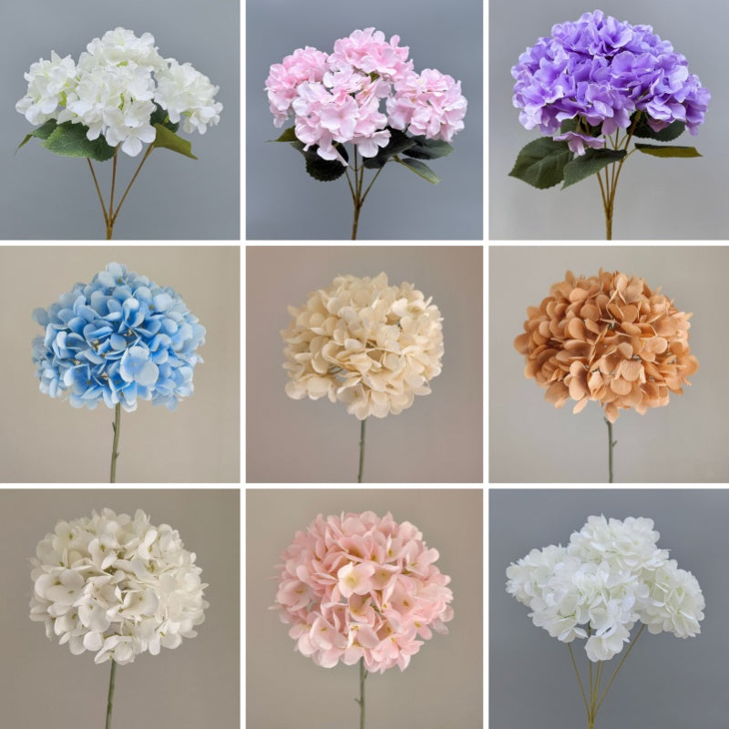 Premium Faux Hydrangea Ball Flowers – Silk Hydrangea Bush Stems for Wedding Arrangements, Event Decor & Floral Installation