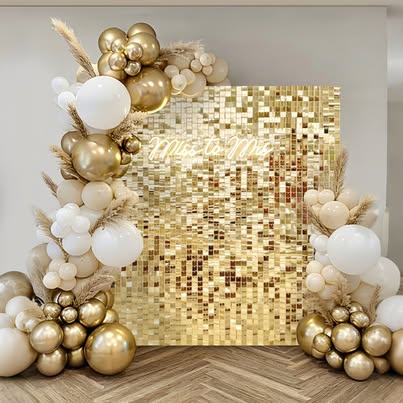 Light gold shimmer wall backdrop panel