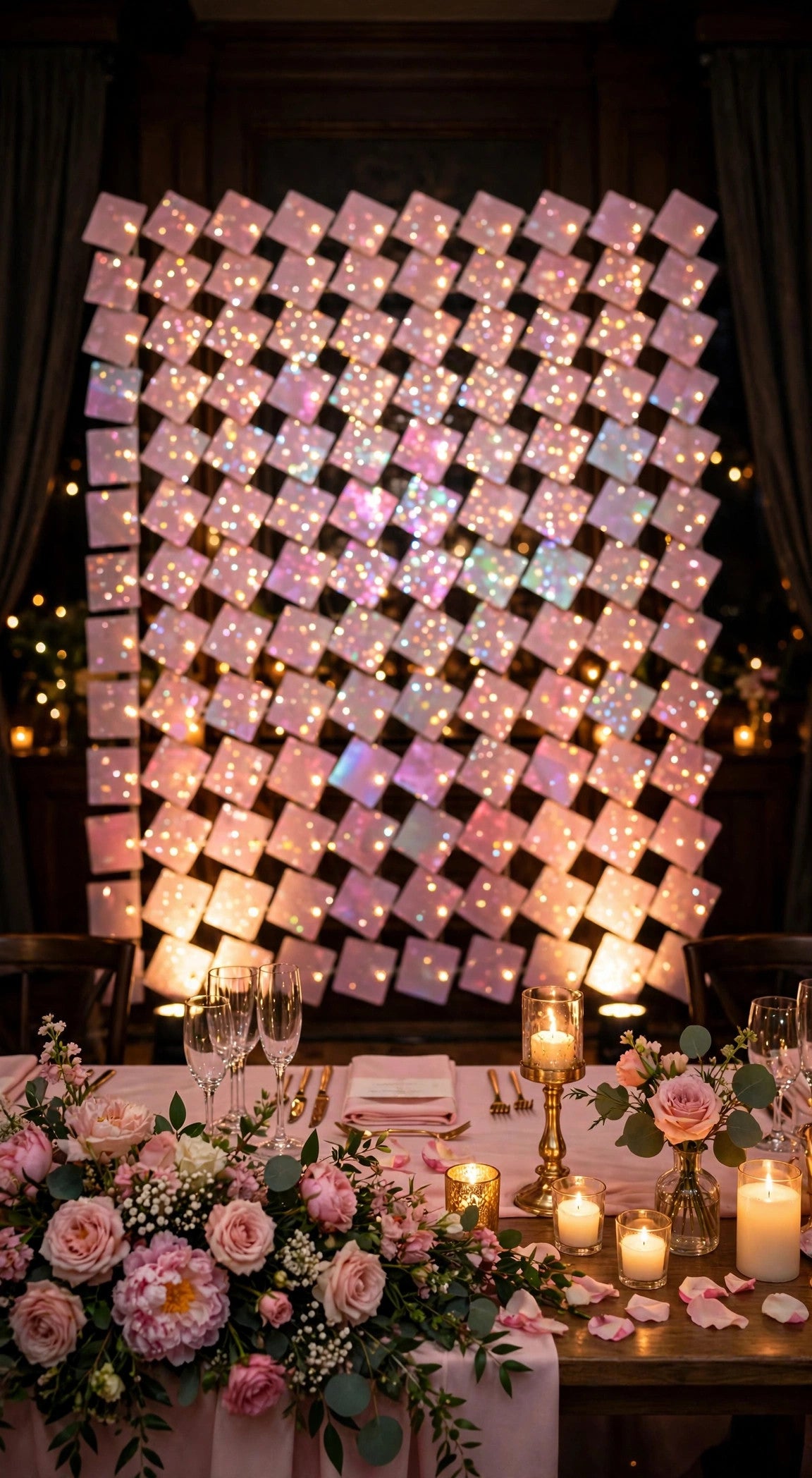 Sequin Shimmer Wall Backdrop Panels – 12 in x 12 in – Photo Booth & Events - Lifestyle 2
