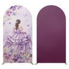 6.6FT Quinceañera Princess Arch Backdrop Cover – Lavender Purple / Navy Blue / Pink, Sweet 15 & 16 Party Decor
