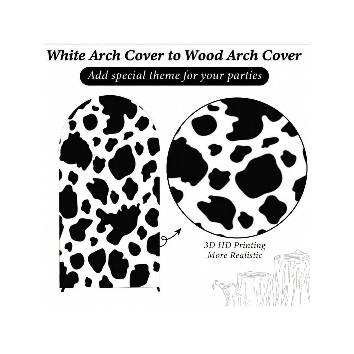 6.6FT Safari Animal Arch Backdrop Cover – 7 Patterns – Jungle & Party Decor