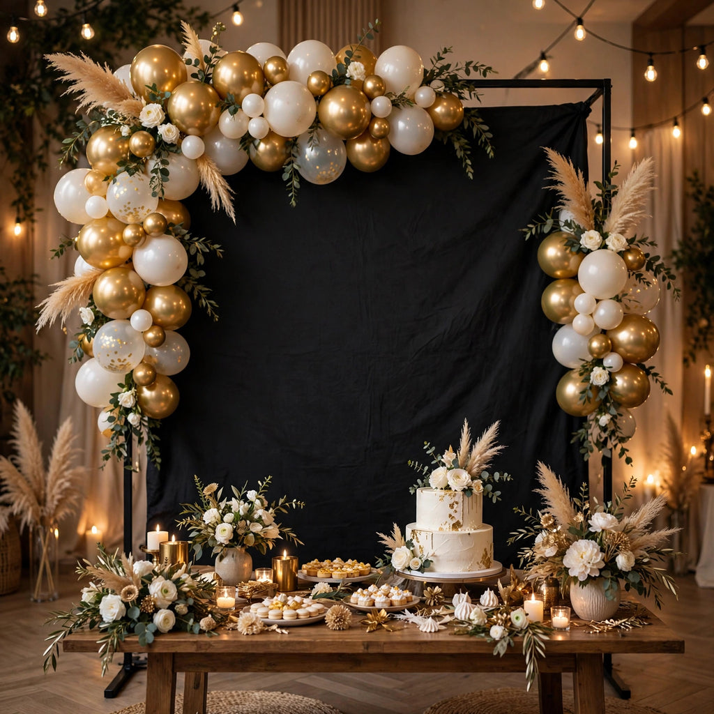 7.5FT Square Backdrop Stand Frame & Pillowcase Cover – Aluminum Photo Booth Background for Wedding, Birthday & Party Decor