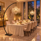 9.84ft Wedding Backdrop Stand, Black Metal Curved Arch Backdrop Stand with Base for Wedding, Party, Event Decoration