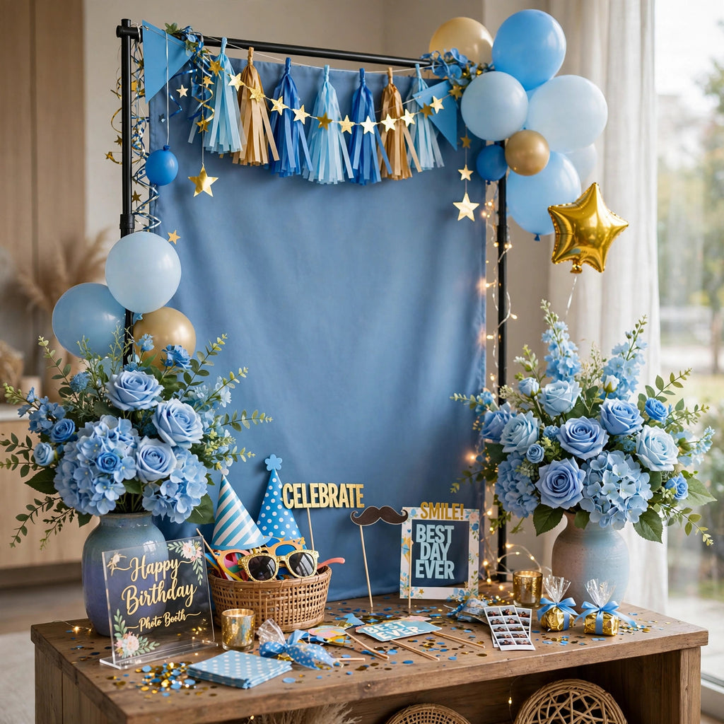 Blue Artificial Flowers – 14 Styles, Realistic Silk Flower Stems for Wedding & Party Decor