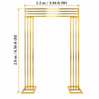 Gold rectangle backdrop stand Small - 3.94FT x 6.56FT size chart