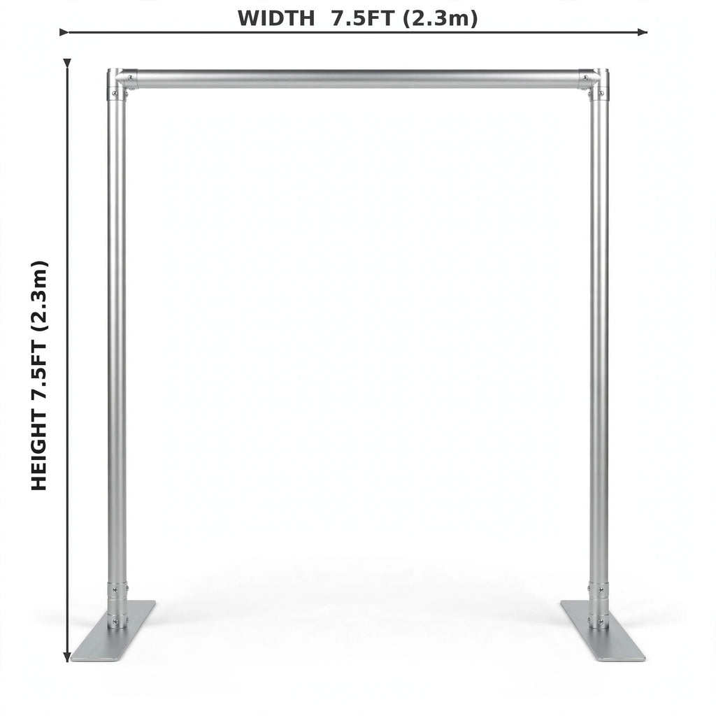 7.5FT Square Backdrop Stand Frame & Pillowcase Cover – Aluminum Photo Booth Background for Wedding, Birthday & Party Decor