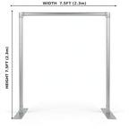 7.5FT Square Backdrop Stand Frame & Pillowcase Cover – Aluminum Photo Booth Background for Wedding, Birthday & Party Decor